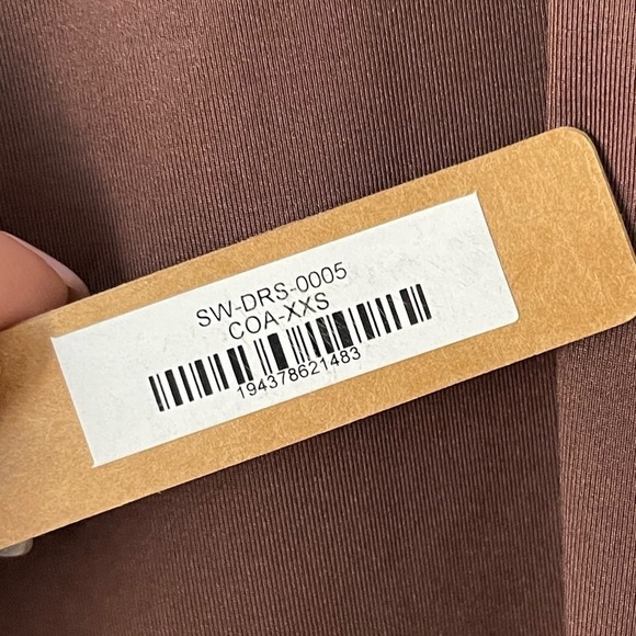 SKIMS Signature Swim Tank Mini Dress COCOA Sz XXS Style#:SW-DRS-0005 - Picture 5 of 6